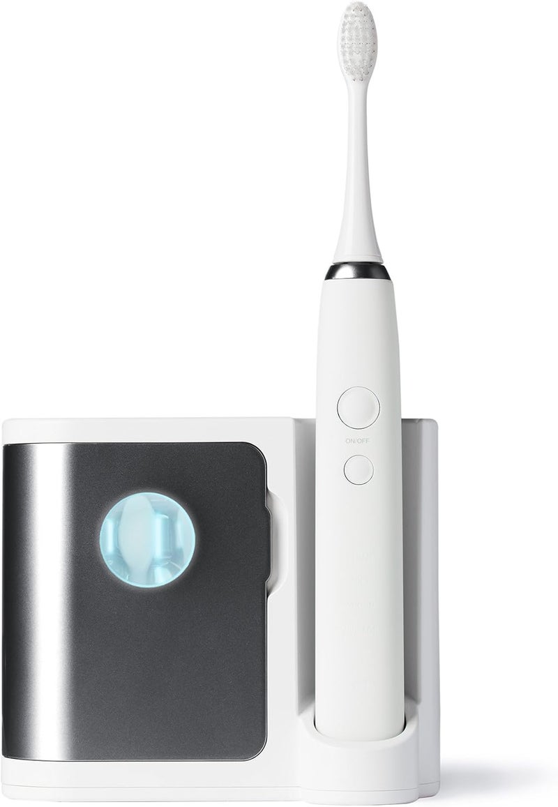 Vanity Planet Elements Ultrasonic Electric Toothbrush - Charcoal - Advanced Oral Care with UV Sanitizing Charger Base with 3 Replacement Heads - 99.9% Effective Keeping Your Teeth Clean (Charcoal) - Image 1